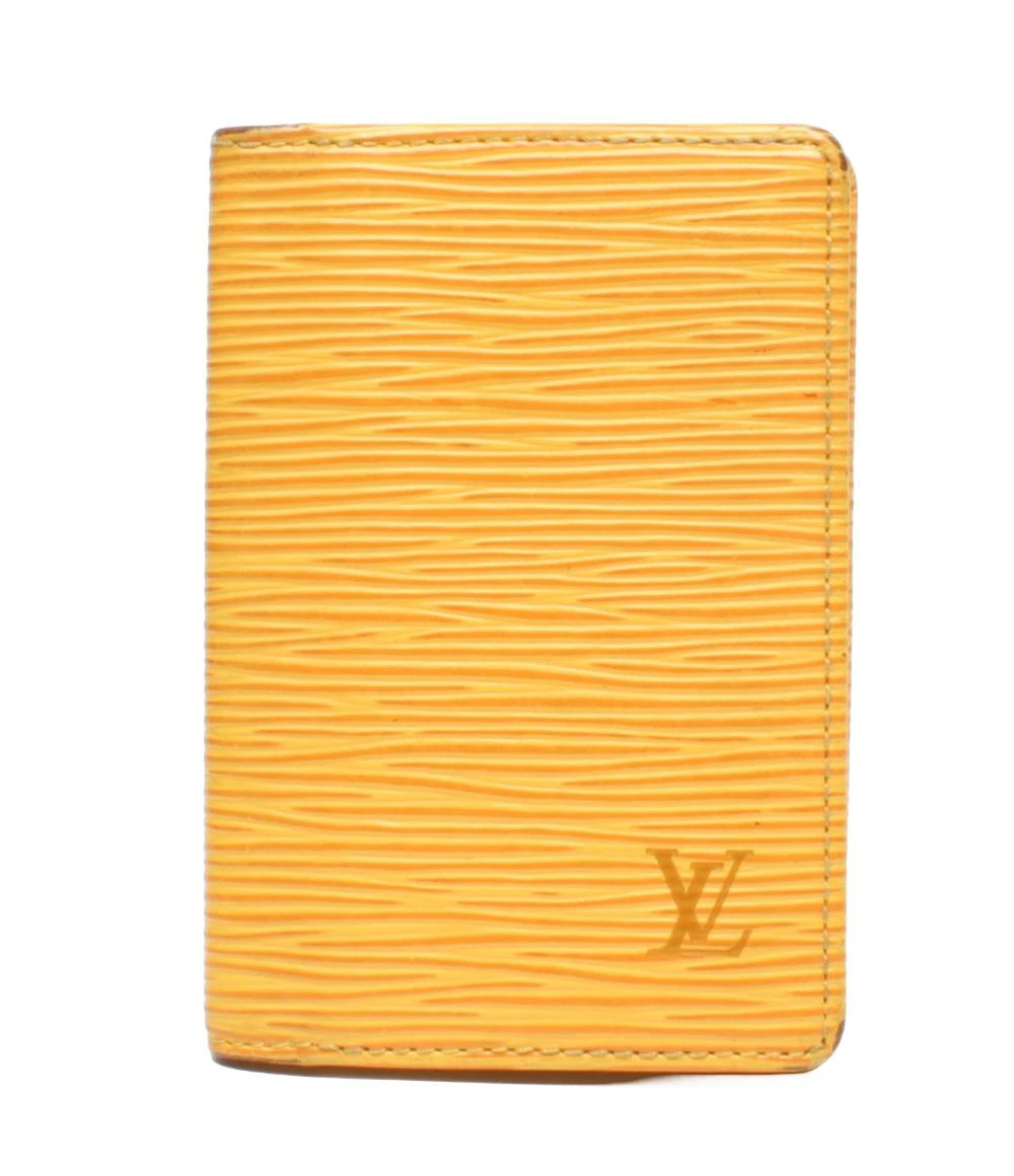 Louis Vuitton Card Case Wallet Organizer De Poche Pochette Epi Leather Gold